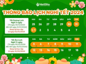 THÔNG BÁO LỊCH NGHỈ TẾT 2024 – VIETELITE EDUCATION