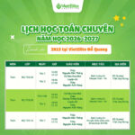 Thông báo lịch học Toán chuyên lớp 8 tại VietElite