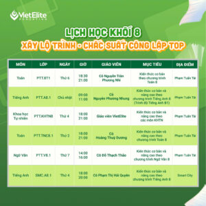 Lịch học khối 8 cơ sở Phạm Tuấn Tài
