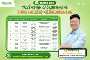 Lịch học lớp Online Toán Chuyên – Toán Nâng cao